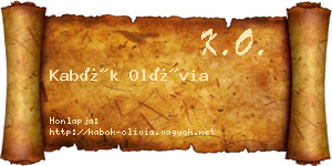Kabók Olívia névjegykártya